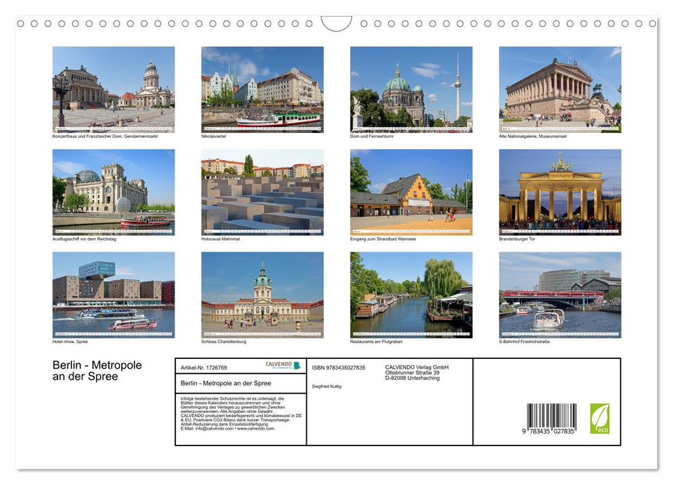 Berlin - Metropole an der Spree (CALVENDO Wandkalender 2025)