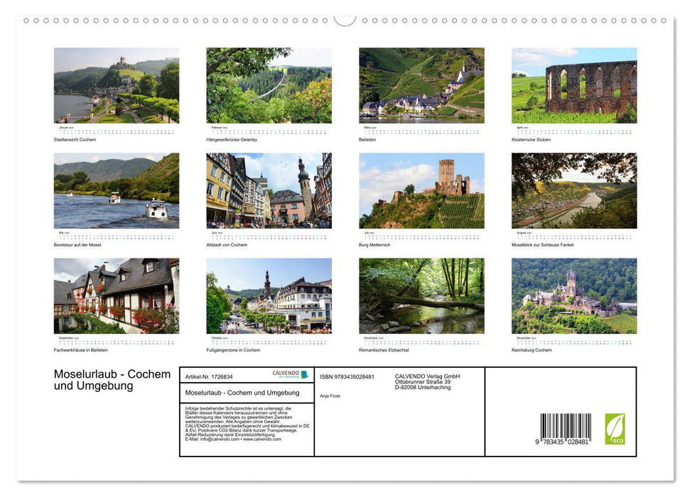 Moselurlaub - Cochem und Umgebung (CALVENDO Premium Wandkalender 2025)