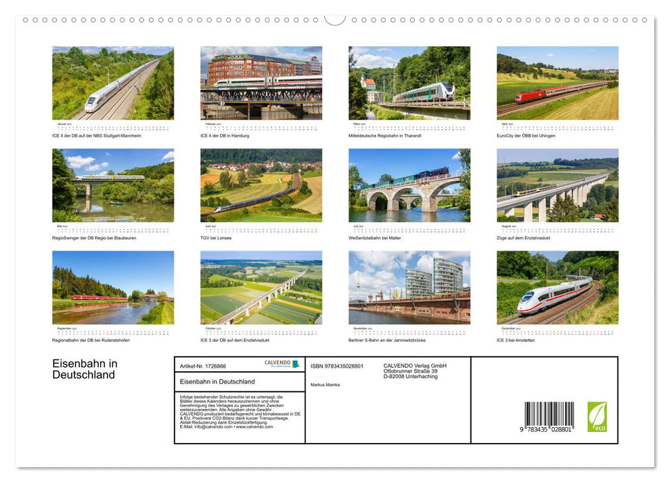 Eisenbahn in Deutschland (CALVENDO Premium Wandkalender 2025)