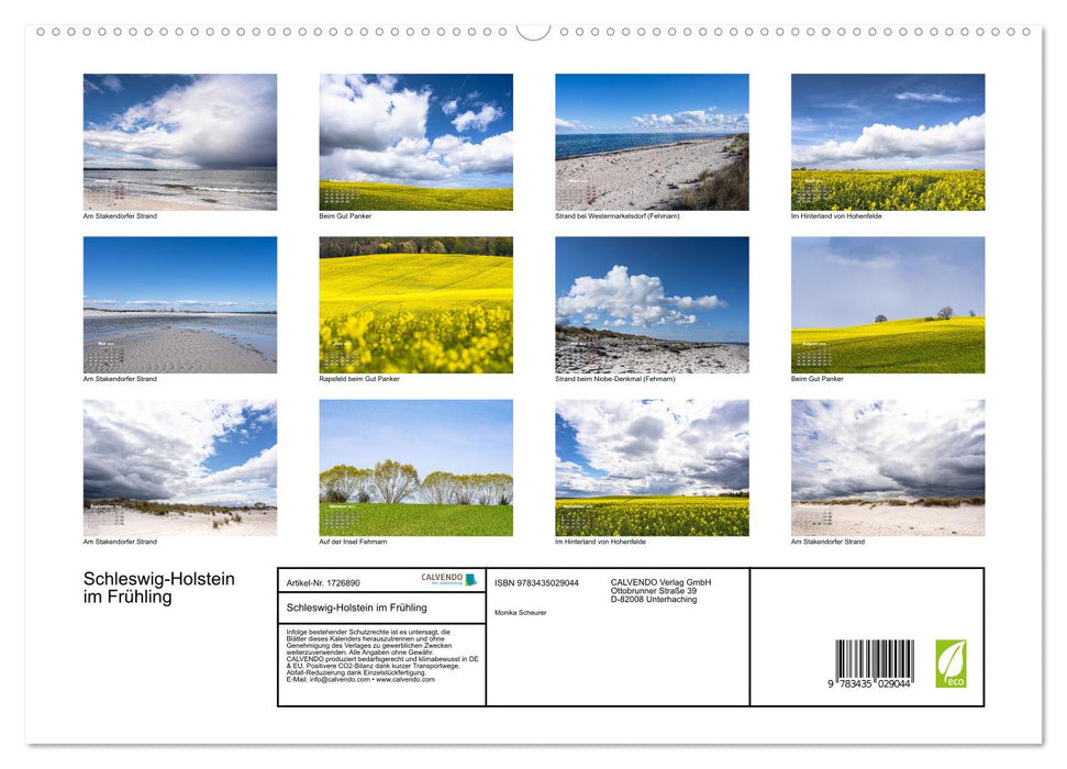 Schleswig-Holstein im Frühling (CALVENDO Premium Wandkalender 2025)