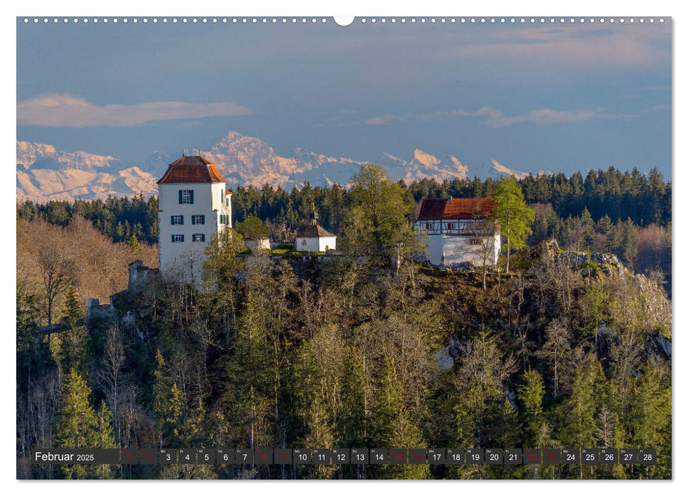 Alpen-Fernsichten von der Südwestalb und Oberen Donau (CALVENDO Premium Wandkalender 2025)