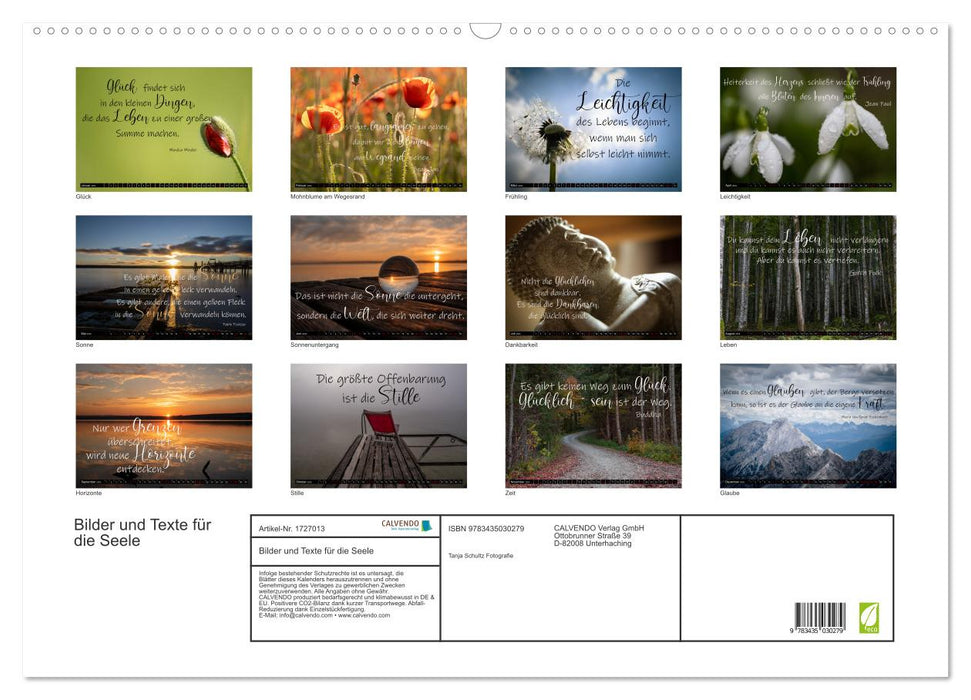 Bilder und Texte für die Seele (CALVENDO Wandkalender 2025)