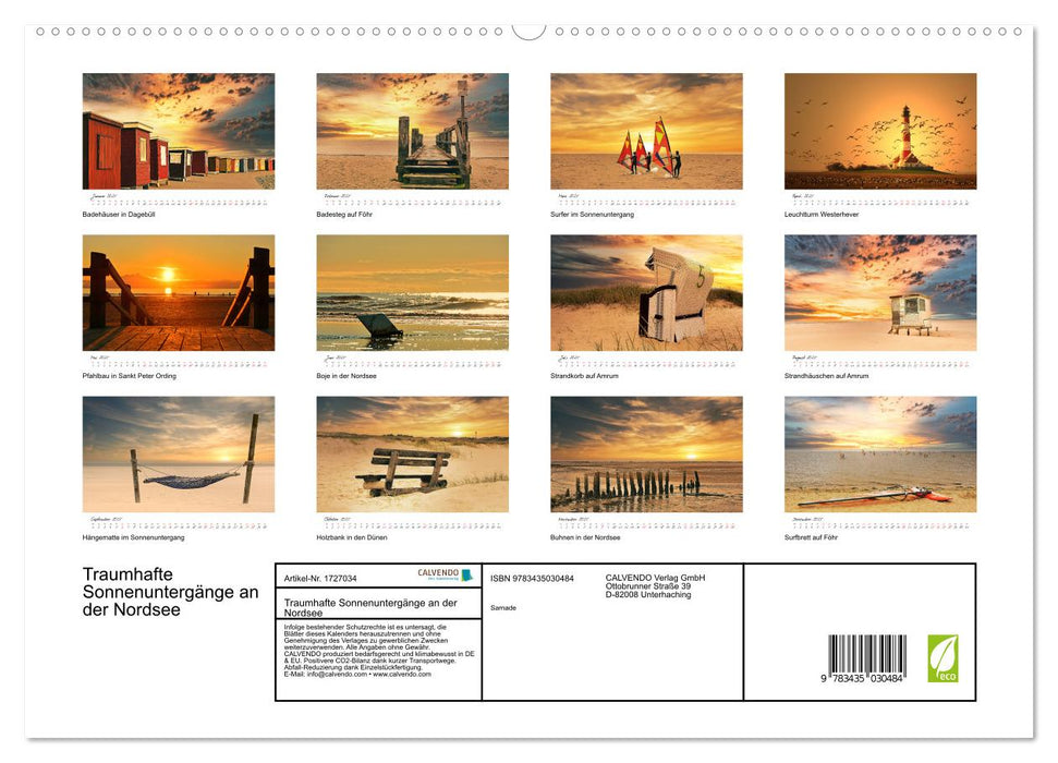 Traumhafte Sonnenuntergänge an der Nordsee (CALVENDO Premium Wandkalender 2025)