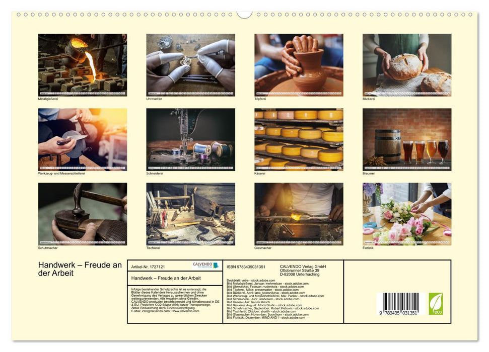 Handwerk – Freude an der Arbeit (CALVENDO Premium Wandkalender 2025)