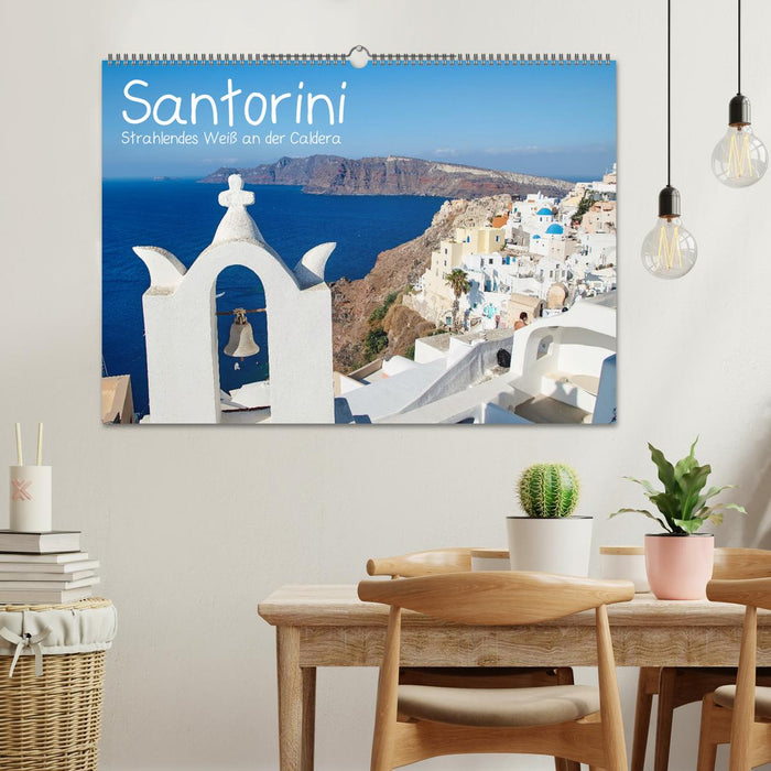 Santorini - Strahlendes Weiß an der Caldera (CALVENDO Wandkalender 2025)