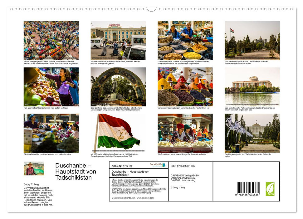 Duschanbe – Hauptstadt von Tadschikistan (CALVENDO Premium Wandkalender 2025)