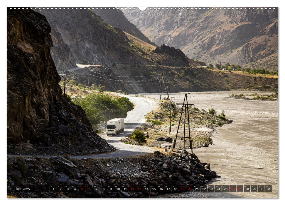 Auf der Seidenstraße durch das Pamir-Gebirge (CALVENDO Premium Wandkalender 2025)