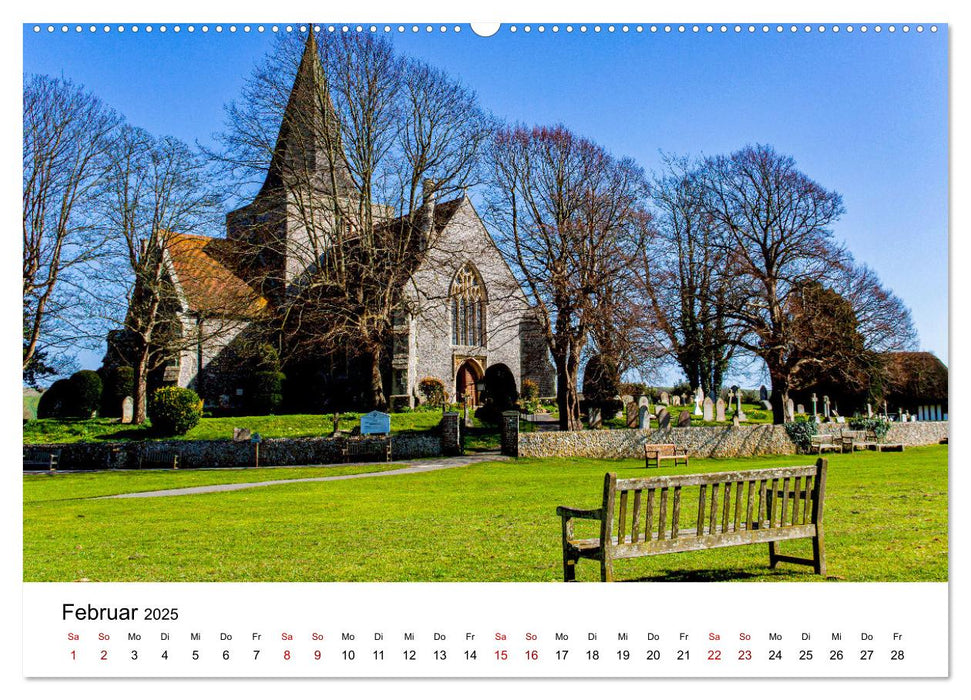 Bank mit Aussicht im Südwesten Englands (CALVENDO Premium Wandkalender 2025)