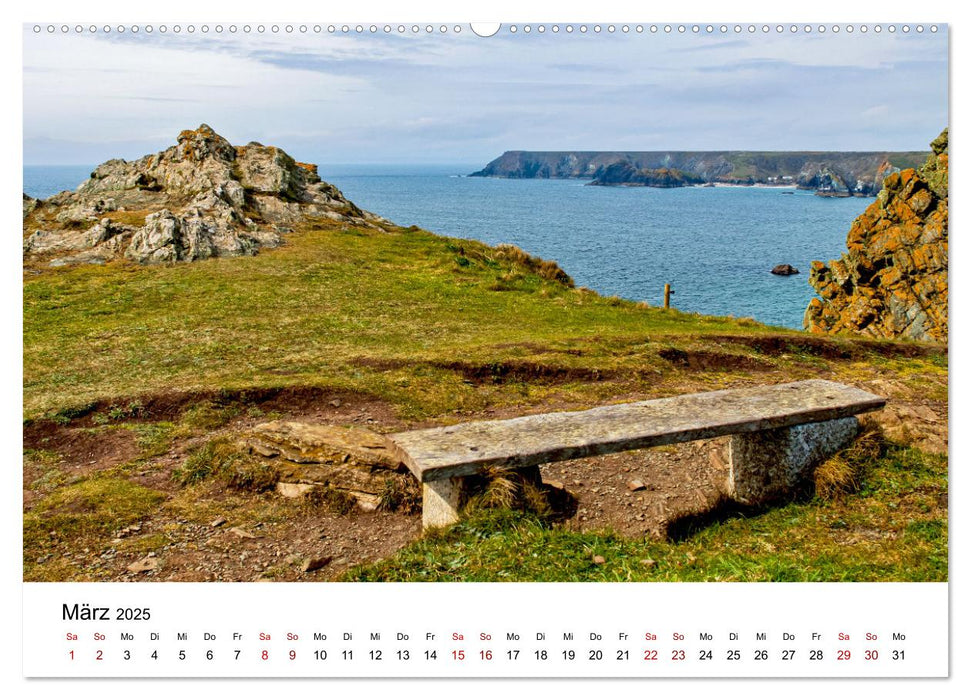 Bank mit Aussicht im Südwesten Englands (CALVENDO Premium Wandkalender 2025)