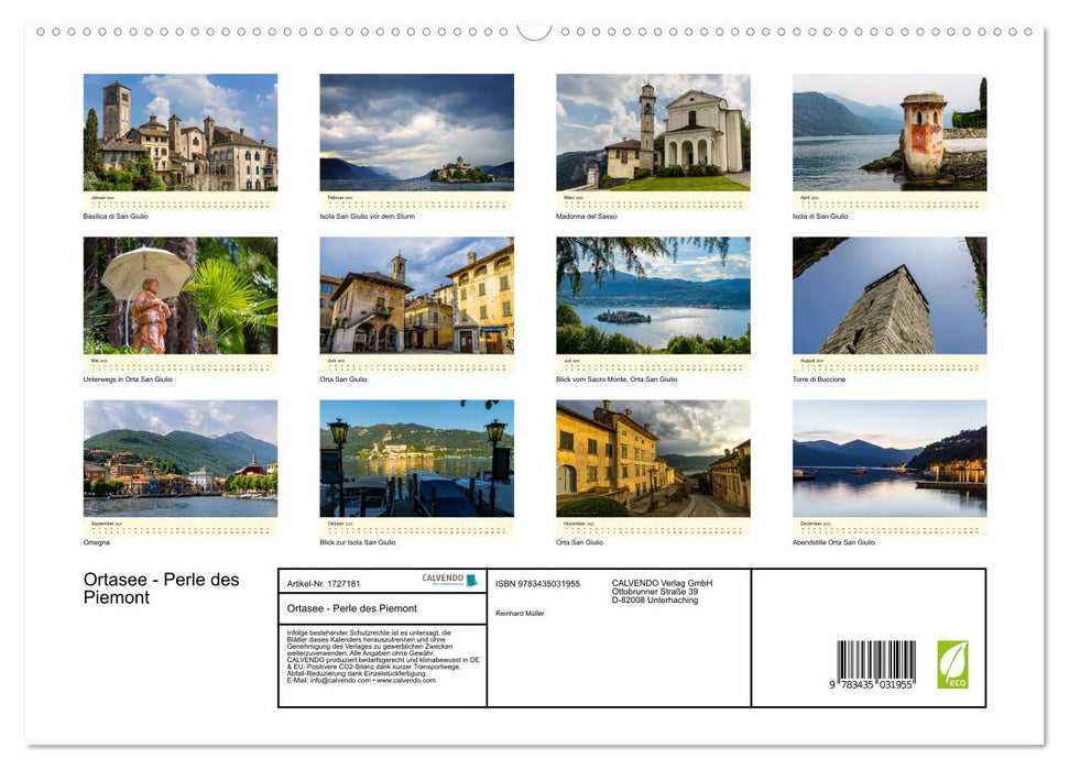 Ortasee - Perle des Piemont (CALVENDO Premium Wandkalender 2025)