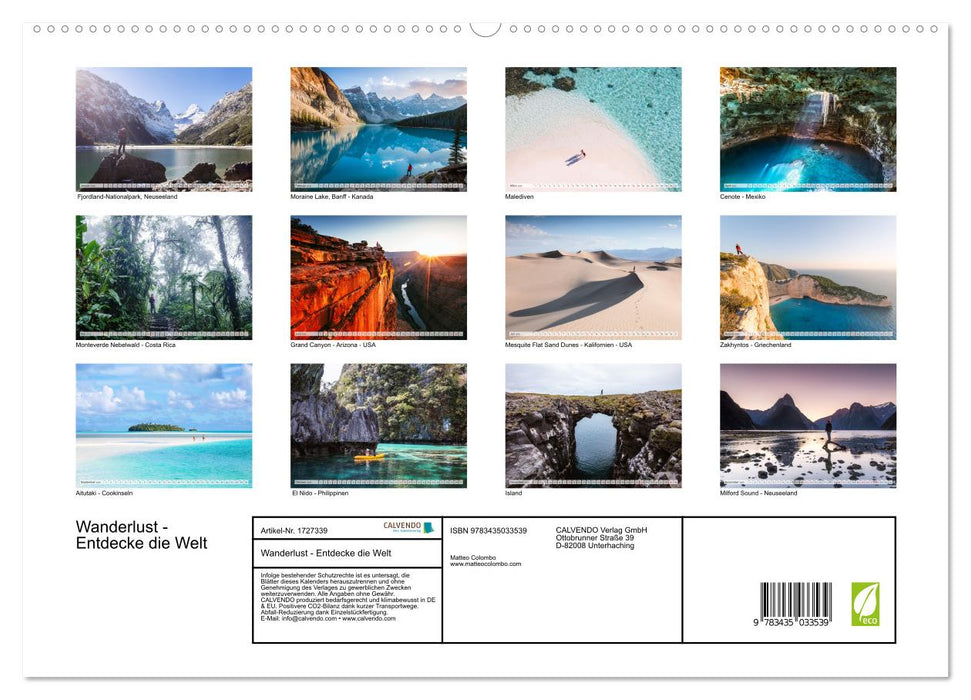 Wanderlust - Entdecke die Welt (CALVENDO Premium Wandkalender 2025)