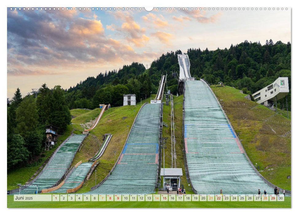 Urlaub in Oberbayern - Garmisch-Partenkirchen und die Zugspitze (CALVENDO Wandkalender 2025)