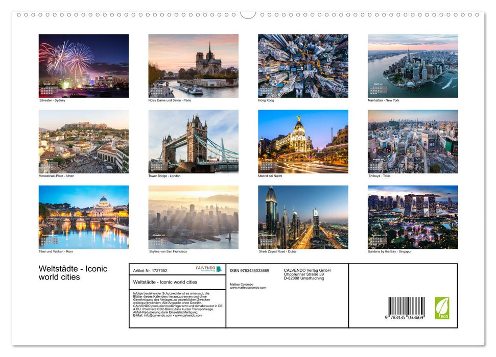 Weltstädte - Iconic world cities (CALVENDO Premium Wandkalender 2025)