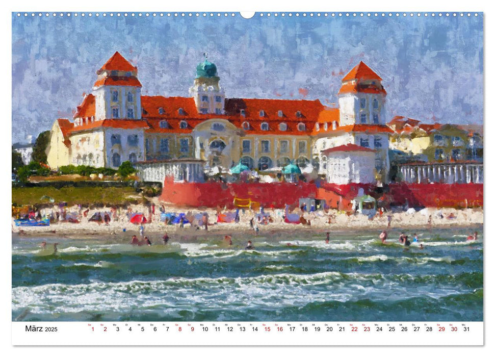 Rügen - Gemalte Ansichten der Ostseeinsel (CALVENDO Premium Wandkalender 2025)