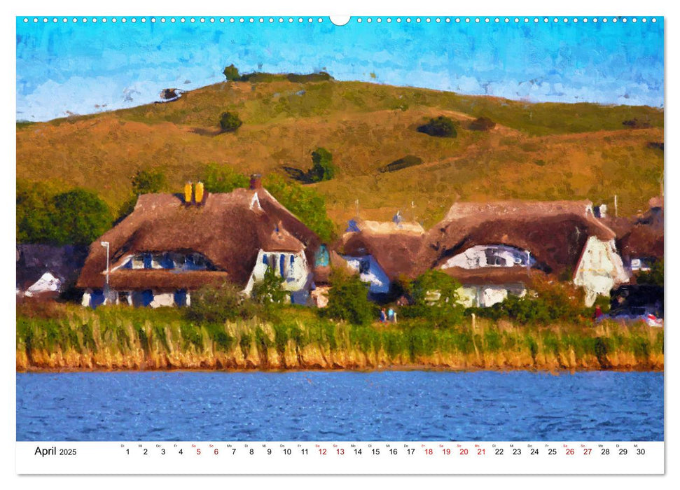 Rügen - Gemalte Ansichten der Ostseeinsel (CALVENDO Premium Wandkalender 2025)