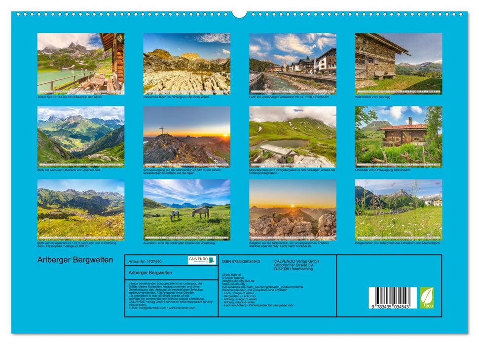 Arlberger Bergwelten (CALVENDO Premium Wandkalender 2025)