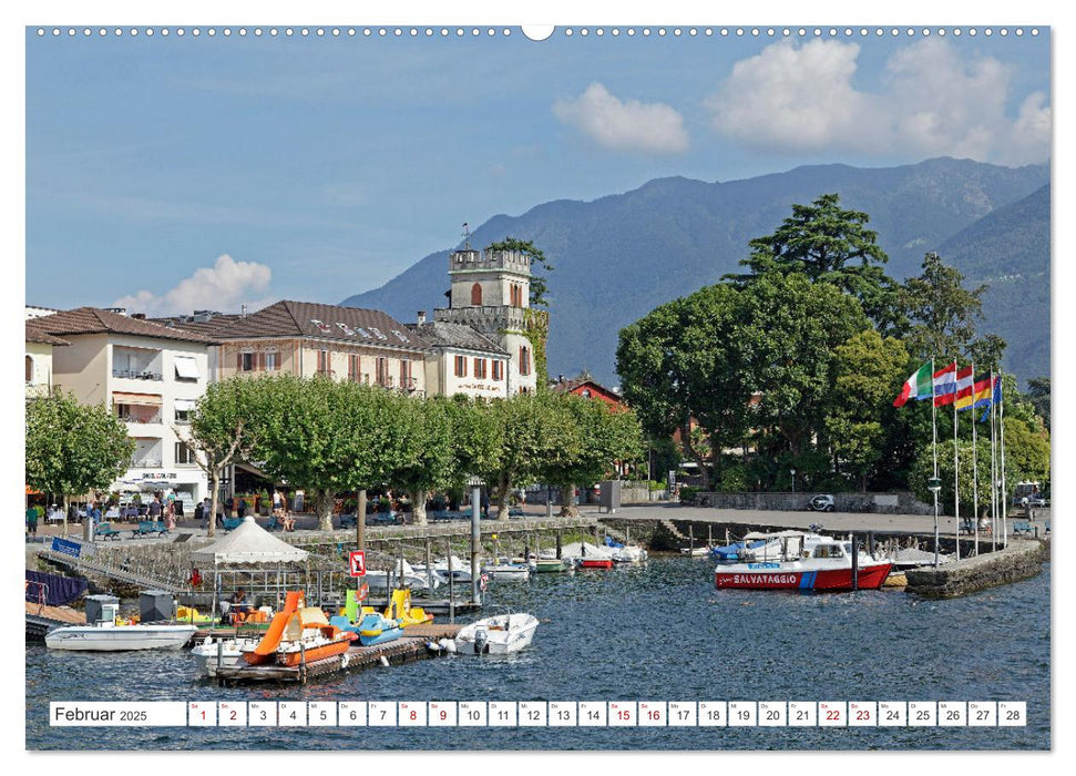 Lago Maggiore - Mediterranes Flair umgeben von Bergen (CALVENDO Premium Wandkalender 2025)