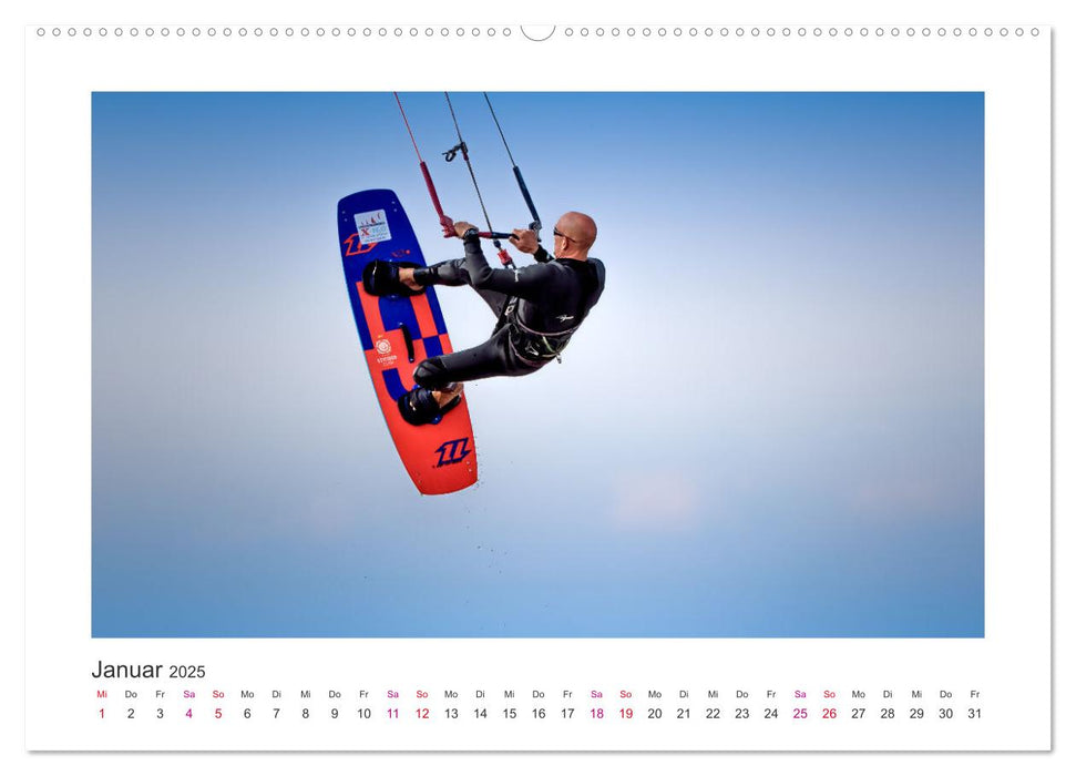 Faszination Wassersport - Windsurfen und Kitesurfen an Nord- und Ostsee (CALVENDO Premium Wandkalender 2025)