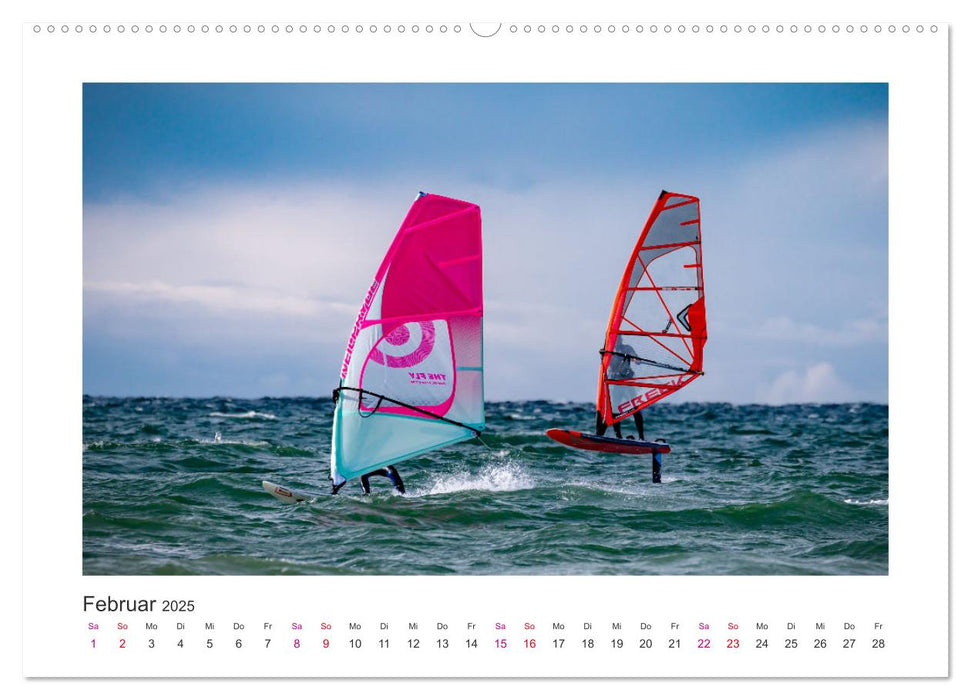 Faszination Wassersport - Windsurfen und Kitesurfen an Nord- und Ostsee (CALVENDO Premium Wandkalender 2025)