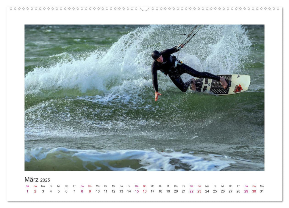 Faszination Wassersport - Windsurfen und Kitesurfen an Nord- und Ostsee (CALVENDO Premium Wandkalender 2025)