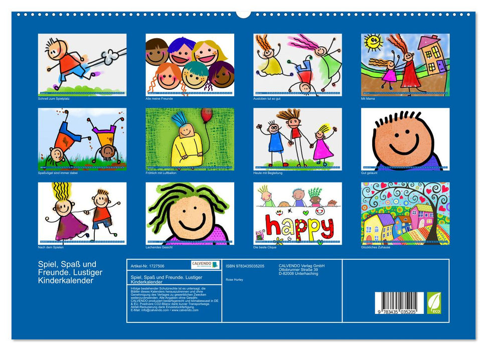 Spiel, Spaß und Freunde. Lustiger Kinderkalender (CALVENDO Premium Wandkalender 2025)