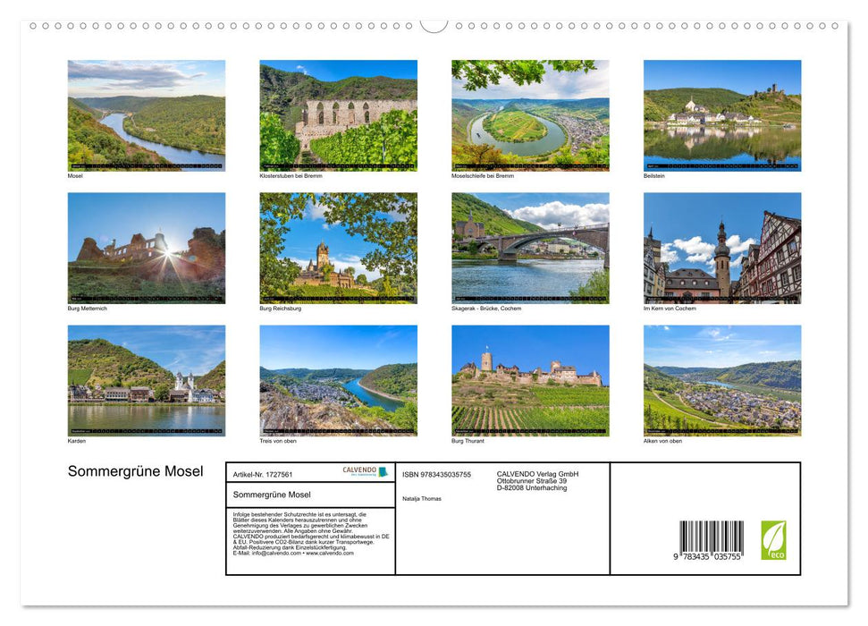 Sommergrüne Mosel (CALVENDO Premium Wandkalender 2025)