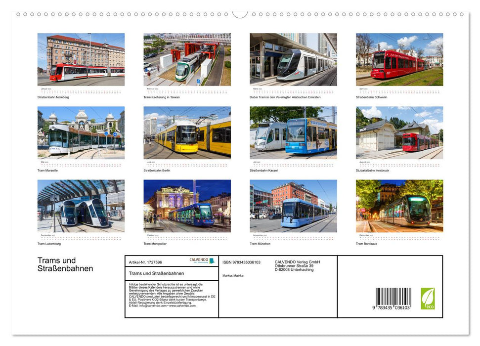 Trams und Straßenbahnen (CALVENDO Premium Wandkalender 2025)