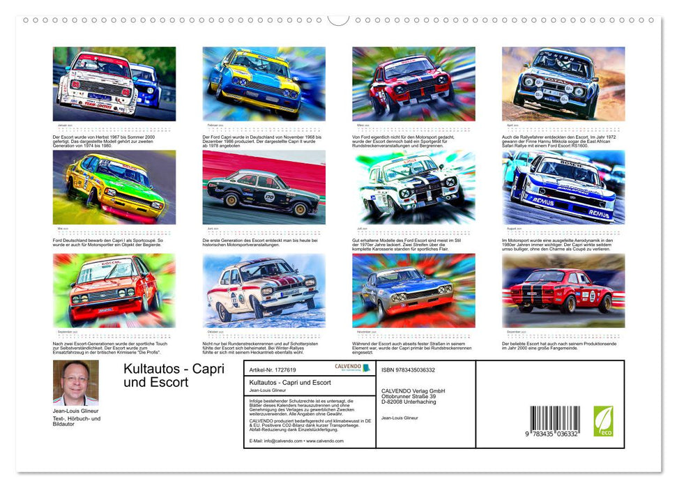 Kultautos - Capri und Escort (CALVENDO Premium Wandkalender 2025)