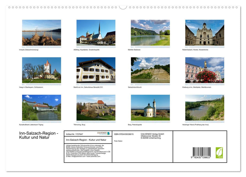 Inn-Salzach-Region - Kultur und Natur (CALVENDO Premium Wandkalender 2025)