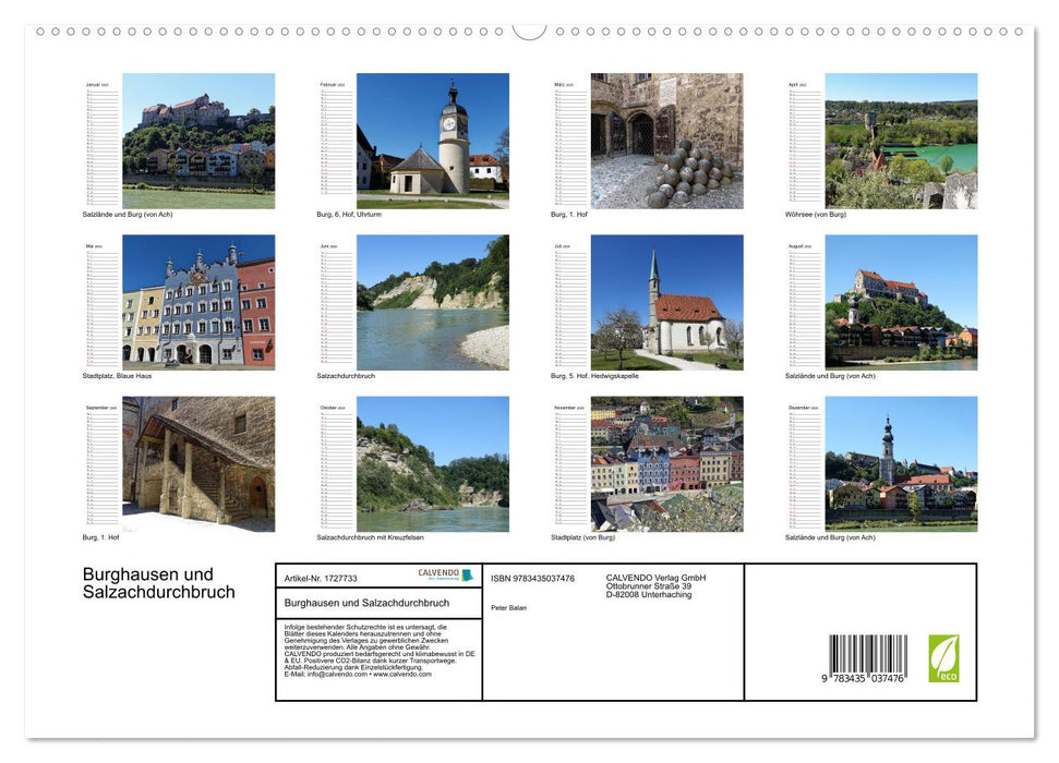 Burghausen und Salzachdurchbruch (CALVENDO Premium Wandkalender 2025)