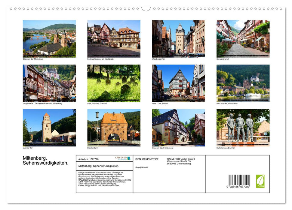 Miltenberg. Sehenswürdigkeiten. (CALVENDO Premium Wandkalender 2025)