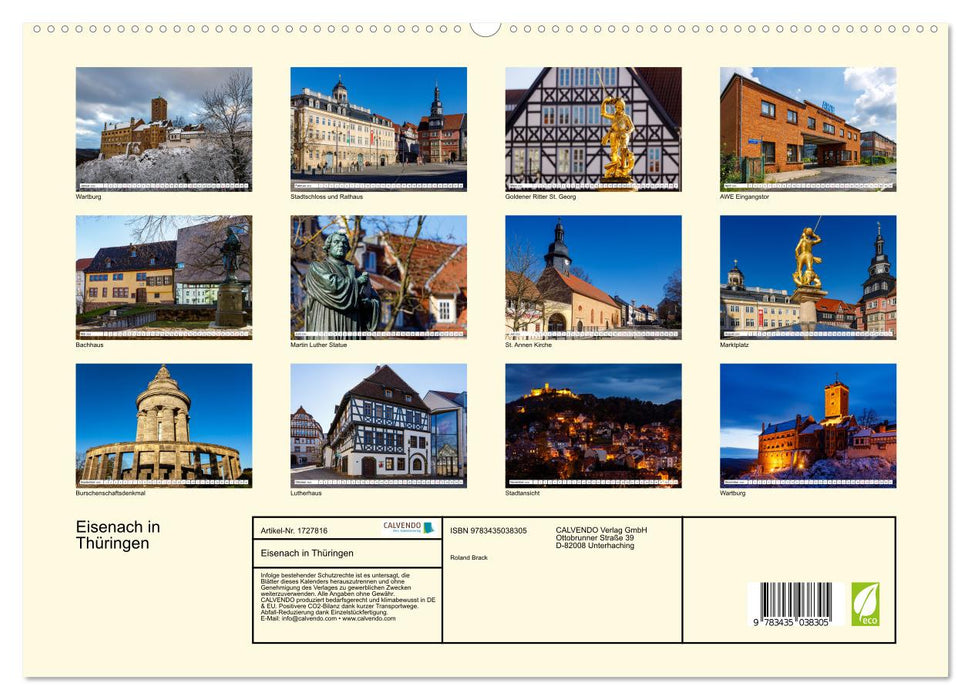 Eisenach in Thüringen (CALVENDO Premium Wandkalender 2025)