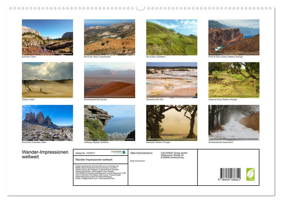 Wander-Impressionen weltweit (CALVENDO Premium Wandkalender 2025)