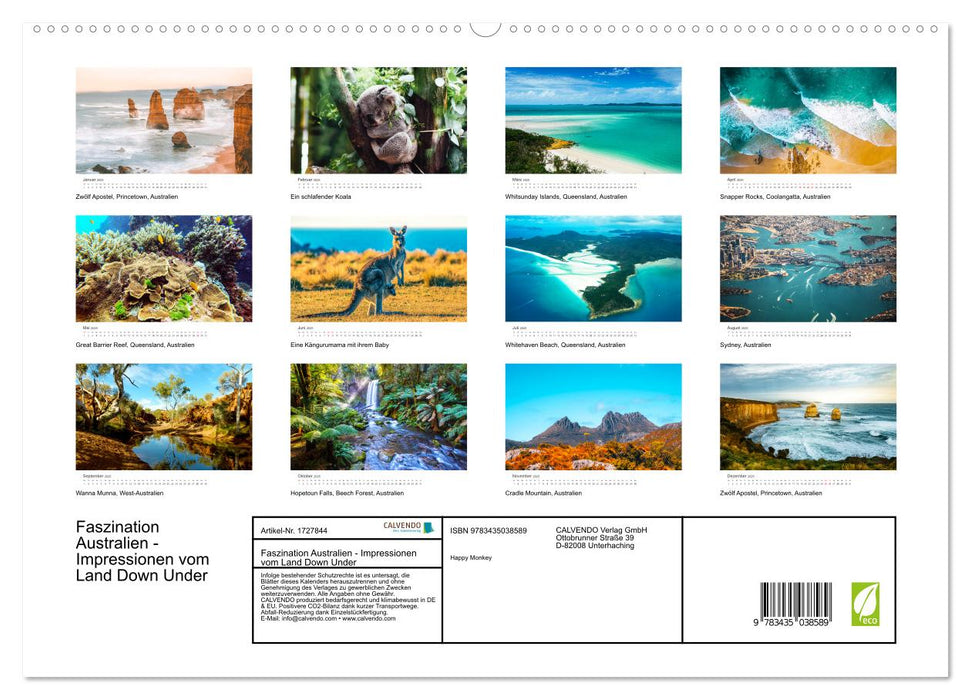 Faszination Australien - Impressionen vom Land Down Under (CALVENDO Premium Wandkalender 2025)