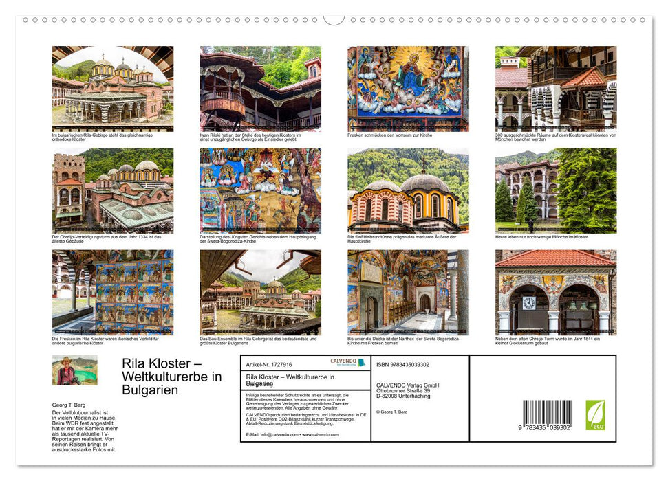 Rila Kloster – Weltkulturerbe in Bulgarien (CALVENDO Wandkalender 2025)