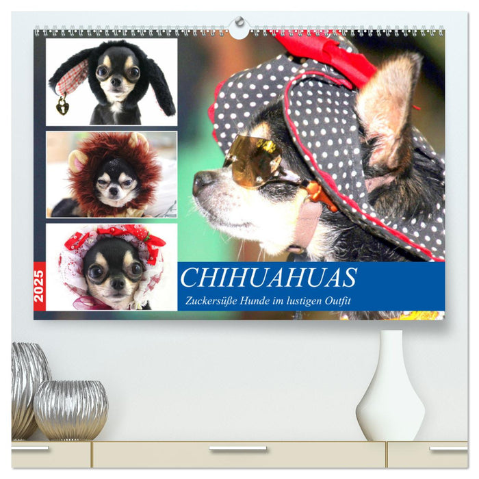 Chihuahuas. Zuckersüße Hunde im lustigen Outfit (CALVENDO Premium Wandkalender 2025)