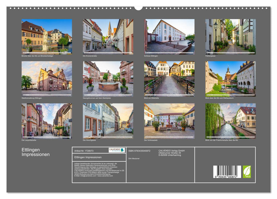 Ettlingen Impressionen (CALVENDO Premium Wandkalender 2025)