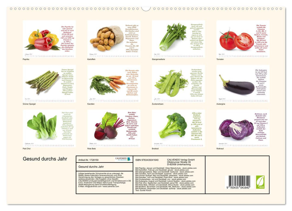 Gesund durchs Jahr (CALVENDO Wandkalender 2025)