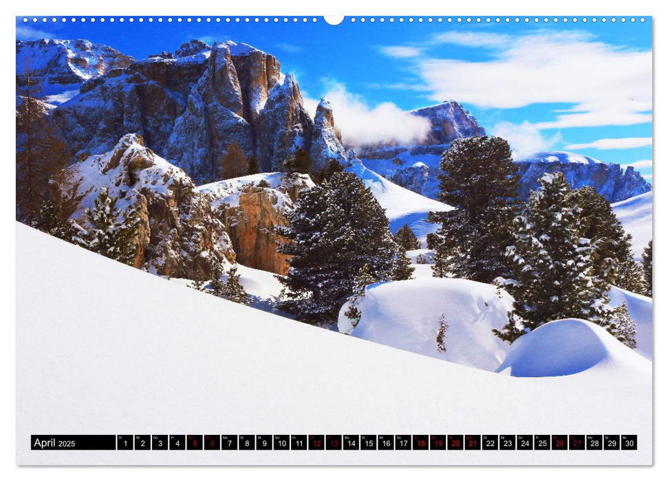 Winterzauber in den Dolomiten (CALVENDO Premium Wandkalender 2025)