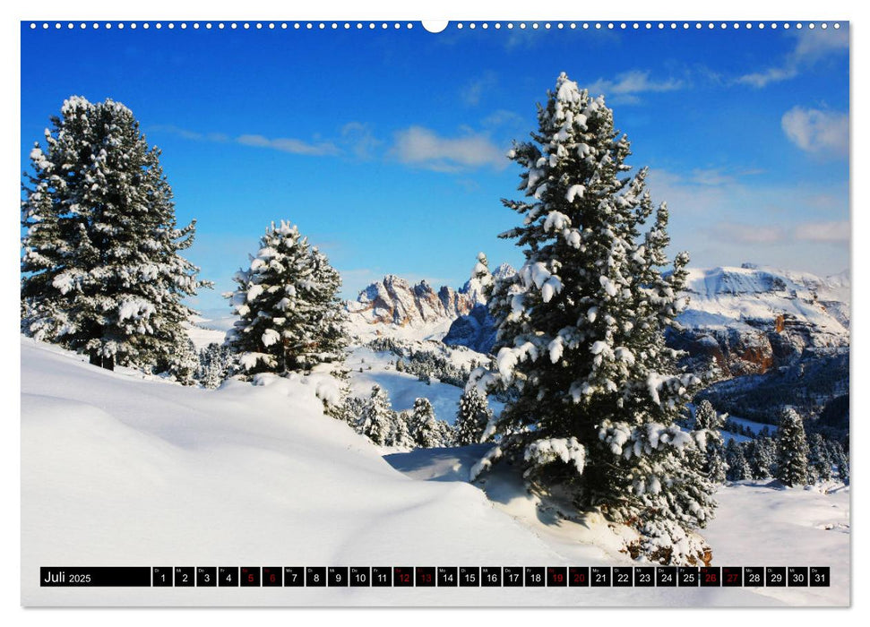 Winterzauber in den Dolomiten (CALVENDO Premium Wandkalender 2025)