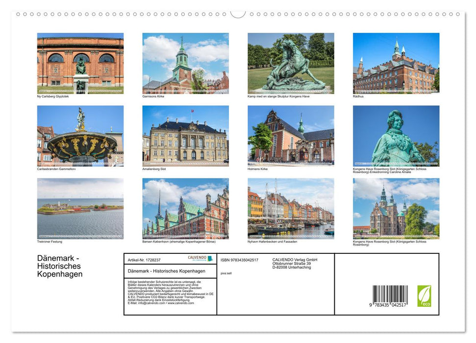 Dänemark - Historisches Kopenhagen (CALVENDO Premium Wandkalender 2025)