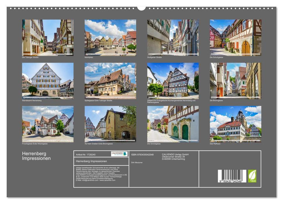 Herrenberg Impressionen (CALVENDO Premium Wandkalender 2025)