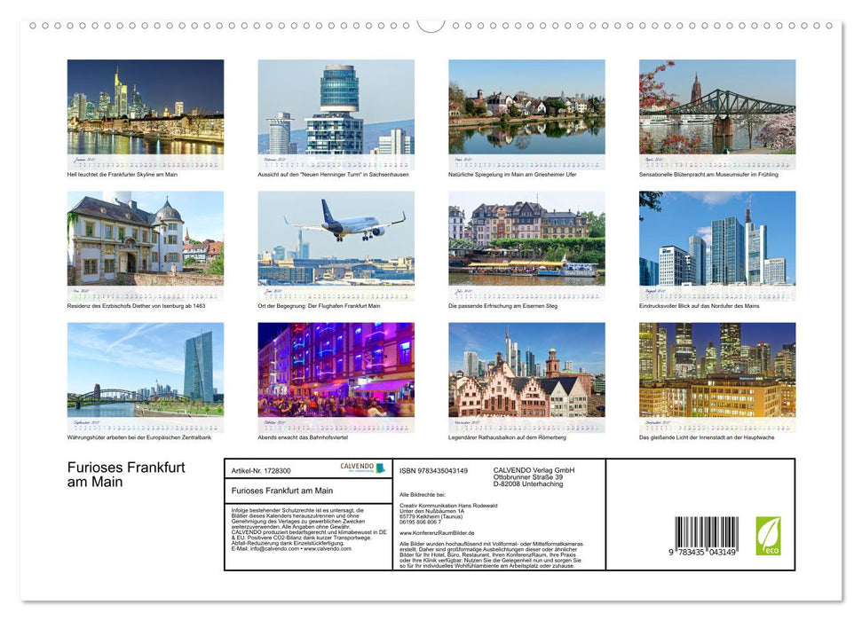 Furioses Frankfurt am Main (CALVENDO Premium Wandkalender 2025)