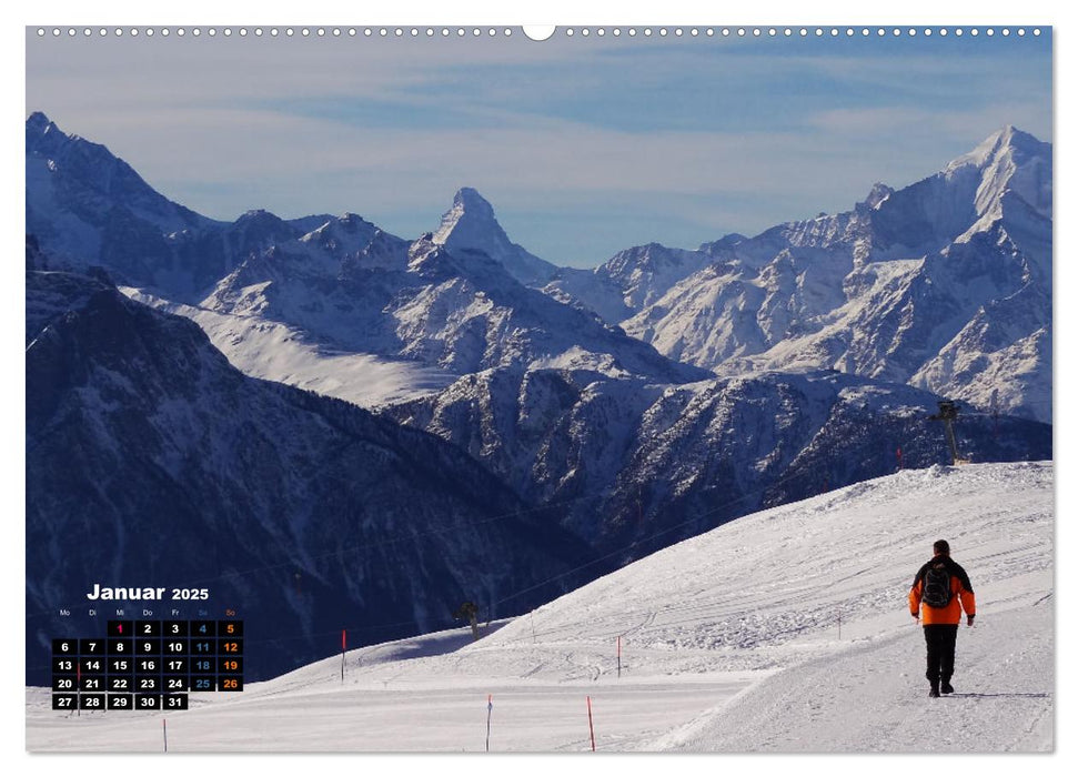 WANDERN - Spaziergänge für die Seele im Wallis / Schweiz (CALVENDO Premium Wandkalender 2025)