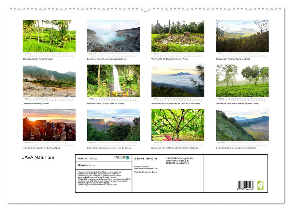 JAVA Natur pur (CALVENDO Wandkalender 2025)