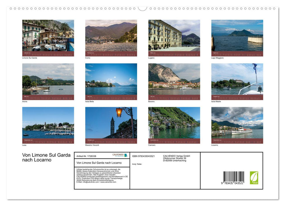 Von Limone Sul Garda nach Locarno (CALVENDO Wandkalender 2025)