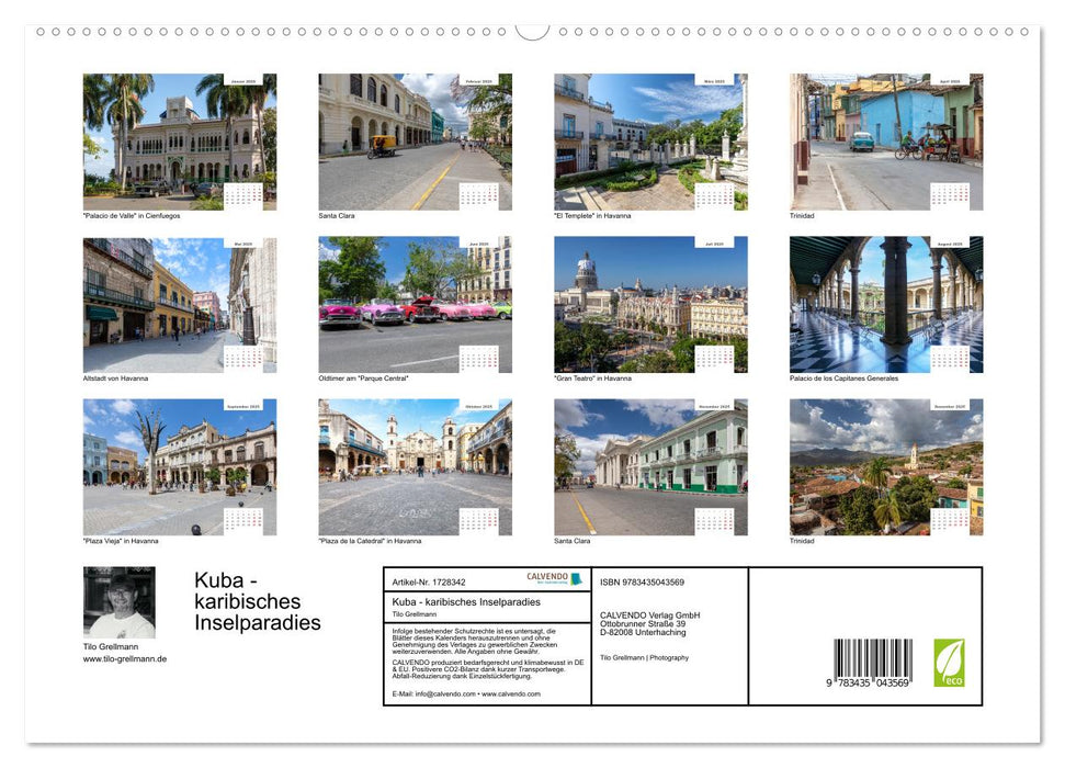 Kuba - karibisches Inselparadies (CALVENDO Premium Wandkalender 2025)