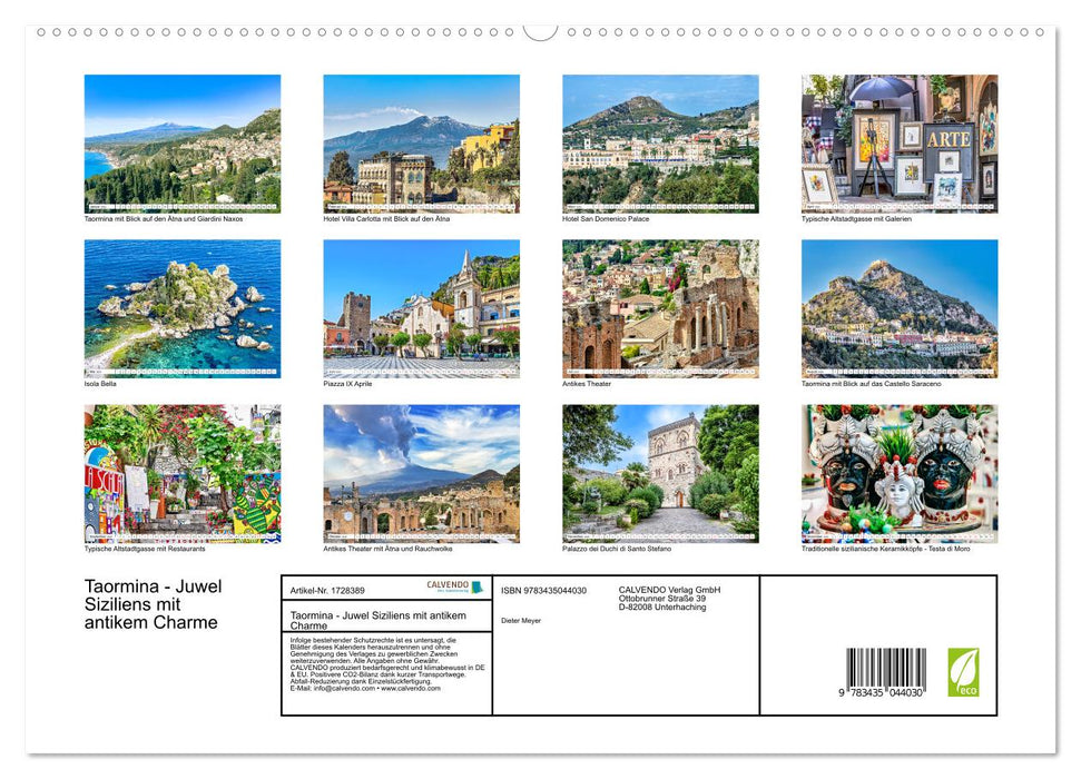 Taormina - Juwel Siziliens mit antikem Charme (CALVENDO Premium Wandkalender 2025)