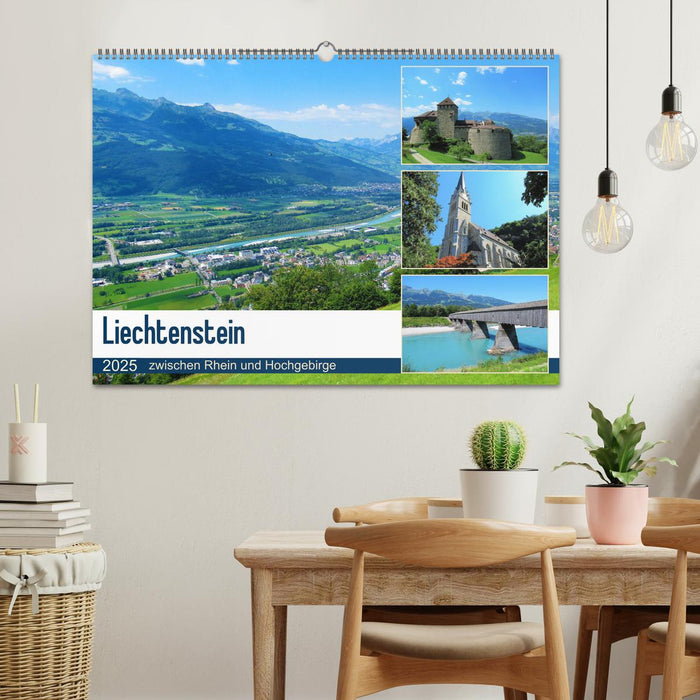 Liechtenstein - zwischen Rhein und Hochgebirge (CALVENDO Wandkalender 2025)