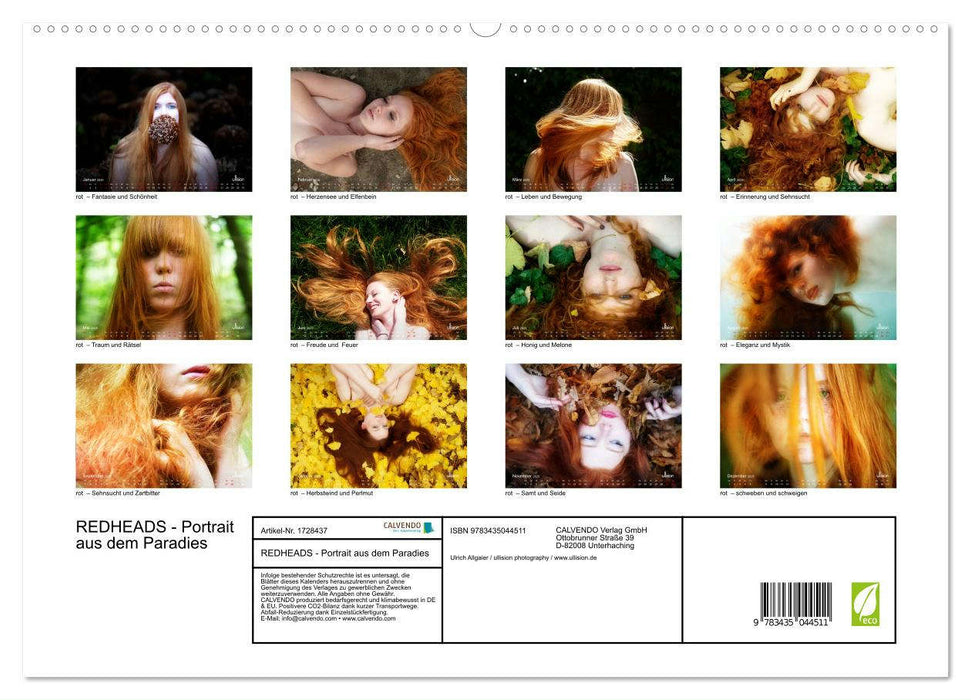 REDHEADS - Portrait aus dem Paradies (CALVENDO Premium Wandkalender 2025)